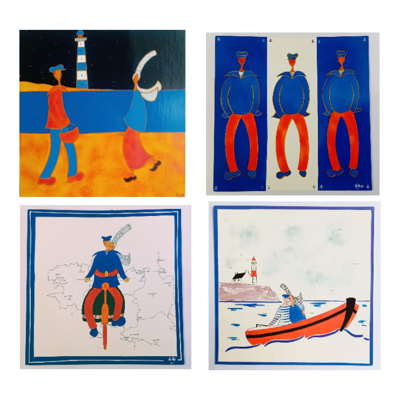 Lot de 4 cartes sur le thème Breton – Laly