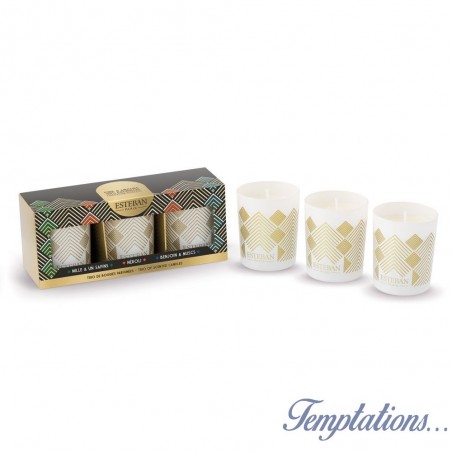 Coffret trio de mini bougies Estéban ART DECO