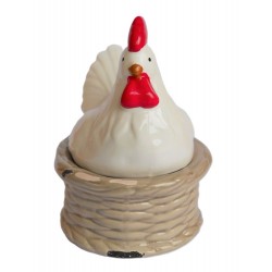 Poule en céramique coquetier