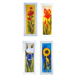 Lot de 4 images florales –...