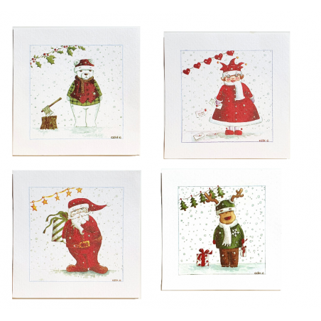 Lot de 4 cartes de Noël – Coté bord’eau