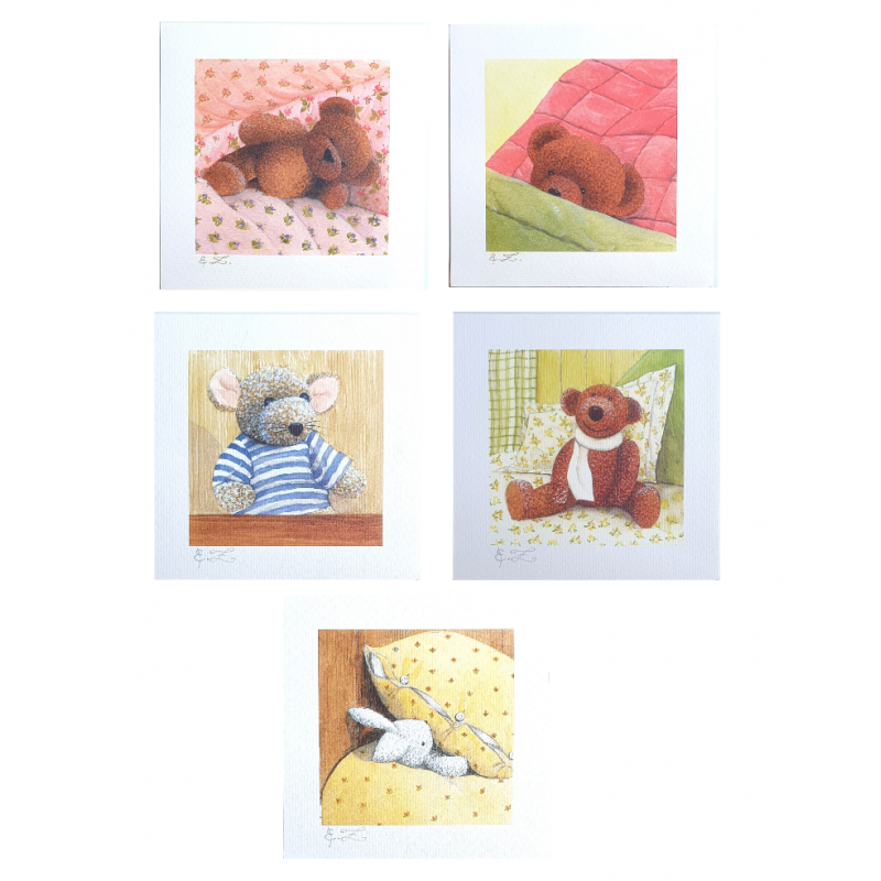 Lot de 5 cartes "PelucheS" - Babey Zographos