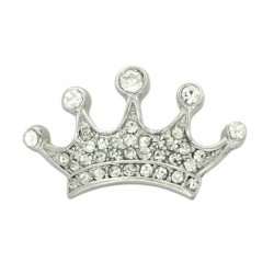 Broche couronne argentée