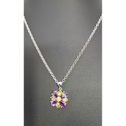 Collier argent 925 pendentif fleur