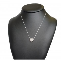 Collier pendentif cœur pavé