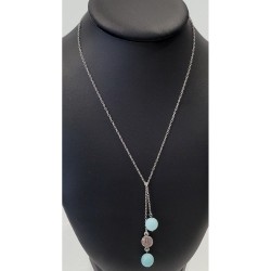 Collier Tac Tac avec perles en céramique turquoises