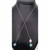 Collier Tac Tac avec perles en céramique turquoises