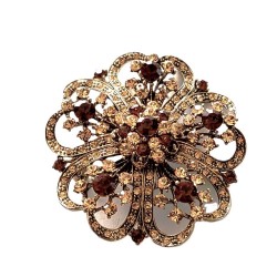 Broche fleurs avec strass...