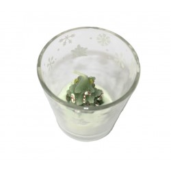 Verre votive avec bougie sapin de noël