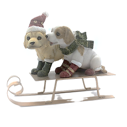 Chiens de noël sur luge