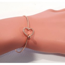 Bracelet jonc doré Coeur