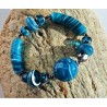 Bracelet en perles de verre turquoise