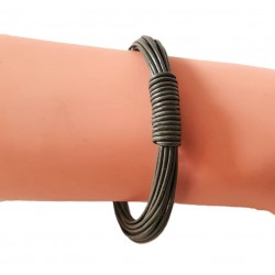 Bracelet jonc homme en cuir