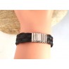 Bracelet Homme en crin noir tressé large - Bijoux ALBANU