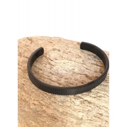 Bracelet jonc homme  en  acier noir - Bijoux MR SILLIS