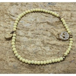 Bracelet en perle avec charm "Tête de mort "– bijoux 7bis