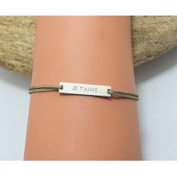 Bracelet cordon "Je t'aime" - Lucky Team