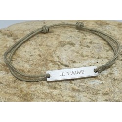 Bracelet cordon "Je t'aime" - Lucky Team