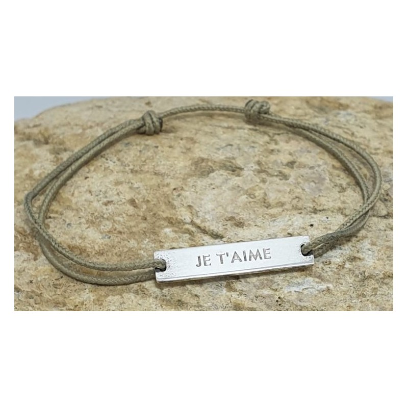 Bracelet cordon "Je t'aime" - Lucky Team