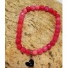 Bracelet en perles roses avec charm Coeur AG925 - Lucky Team