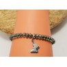 Bracelet en perles grises avec charm Papillon AG925 - Lucky Team