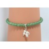 Bracelet en perles vertes avec charm Couple AG925 - Lucky Team