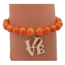 Bracelet orange en perles...