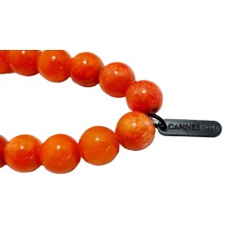 Bracelet orange en perles Millénium avec charm Love – Lucky Team