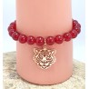 Bracelet rouge en perles Millénium avec charm tigre – Lucky Team