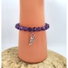 Bracelet violet en perles Millénium avec charm Plume – Lucky Team