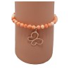 Bracelet saumon en perles Millénium avec charm papillon– Lucky Team