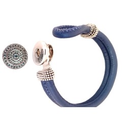 Bracelet bleu avec bouton-pression