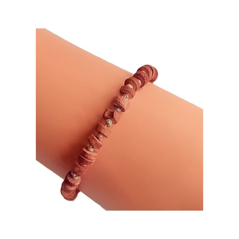 Bracelet cordon perles en bois bordeaux – Affari AB