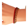 Bracelet cordon rouge tressé et chaîne  – Affari AB