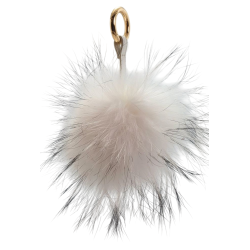 Porte-clefs pompon Blanc en...