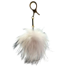 Porte-clefs pompon Blanc en fourrure