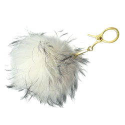 Porte-clefs pompon Blanc en...