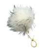 Porte-clefs pompon Blanc en fourrure