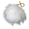 Porte-clefs pompon Blanc en fourrure