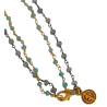 Collier sautoir avec pierre aqua calcédoine– Autour du Parfum