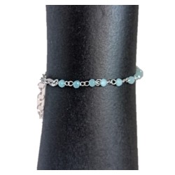 Bracelet de perles bleues argent sterling