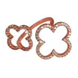 Bague deux trèfles Argent 925 rose