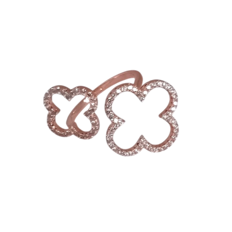 Bague deux trèfles Argent 925 rose