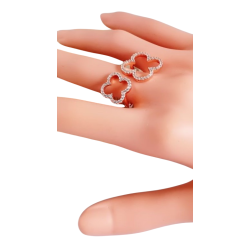 Bague deux trèfles Argent 925 rose