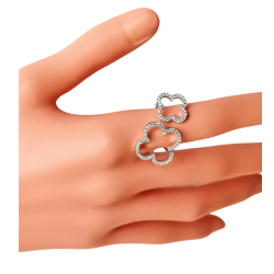 Bague deux trèfles Argent 925