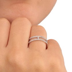 Bague rectangle serti argent 925