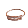 Bague rectangle serti argent 925 doré