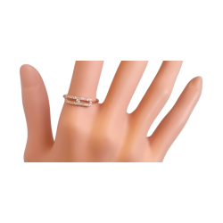 Bague rectangle serti argent 925 doré