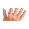 Bague rectangle serti argent 925 doré