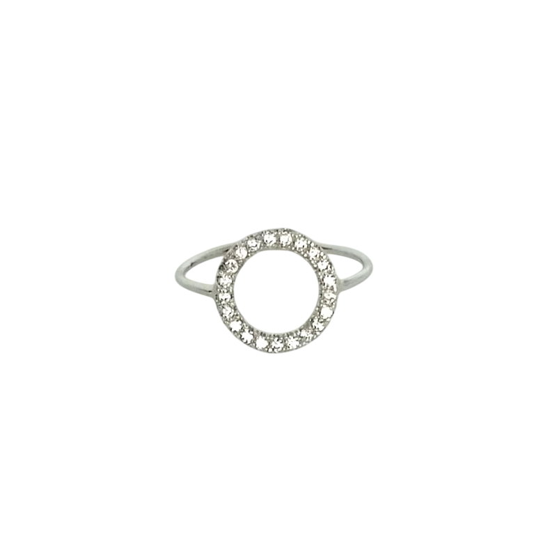 Bague en argent 925 cercle serti de zirconium